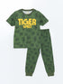 LC Waikiki Crew Neck Printed Boys Pajama Set